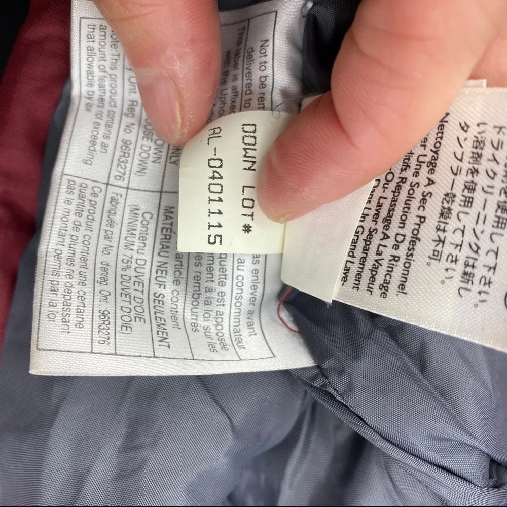 Eddie Bauer goose down hooded puffer jacket L